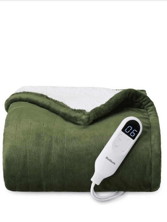 Bedsure Other - Heated Throw Soft Electric Blanket - OLIVE GREEN